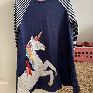 Mini Boden Unicorn Dress Size 6-7 good condition